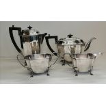 A late 19th/early 20th Century silver-plated four-piece tea service