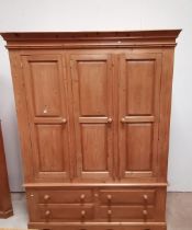 Triple Pine wardrobe sat on 4 drawers