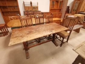 Dark Oak Refectory table with 4 chairs
