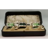 An Edwardian silver cruet set