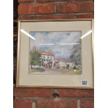 Framed Watercolour of Dawnay Arms in Newton on Ouse