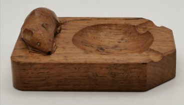 A mouseman Yorkshire oak pin/ ash tray ( mouseman