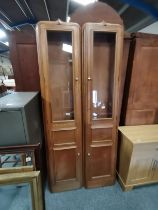A pair of country house display cabinets etc