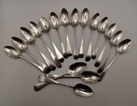 A group of assorted silver teaspoons, George III and later