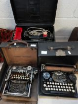 2 x vintage typewriters and Singer sewing machine