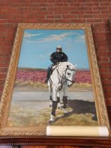 Large signed Oil Painting of Desert Orchid 'At Home on the North York Moors'