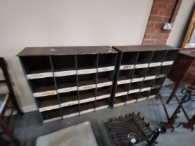 A pair of garage storage shelves 90cm x 90cm