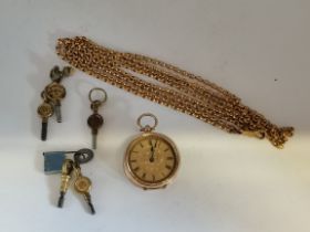A 9ct gold open-face pocket watch