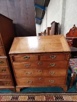 Georgian Mahogany bureau with brass handles