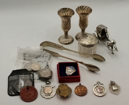 A small group of silver and miscellaneous items