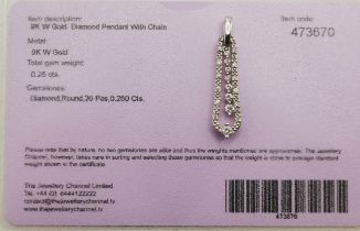 9ct White Gold Diamond Pendant