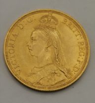 A Victoria double sovereign, or Two Pound coin, 1887