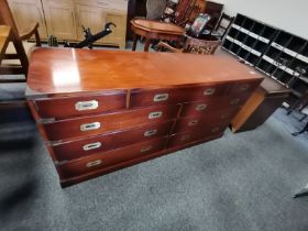 A military style chest with 9 drawer