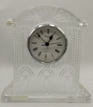 A waterford 17cm cut glass mantle clock