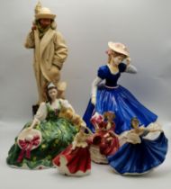 6 x Royal Doulton Figurines - Classique Bernadette, figure of the year Mary No.3375