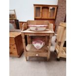 Antique Pine washstand with bowl and Jug