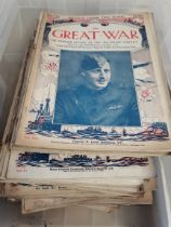 130 Original Great War magazines, WW2 Posters and 1943 Advertising plate "Greys Cigarettes"