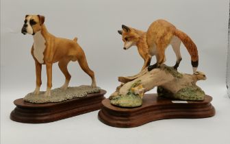 x2 Border fine Art figures on wooden base