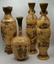 4 x Chinese vases with figure decoration