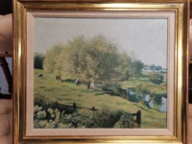 Christopher Sanders (British, 1905-1991), landscape, oil on canvas