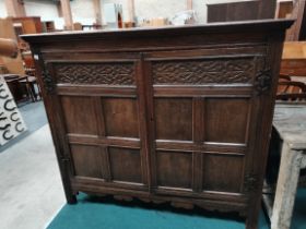 Antique carved Oak Press Cupboard