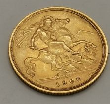 An Edward VII half sovereign, 1906