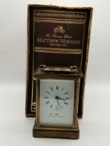 Matthew Norman Carriage Clock with box and key