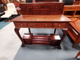 Antique Carlton House desk W101cm x D63cm plus campaign chest