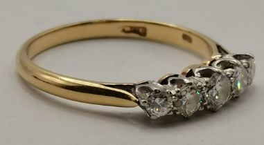 5 stone diamond ring set in 9ct yellow gold