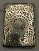 A Victorian silver card case