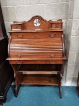 19th Century Lady's Oak Roll Top Desk