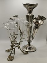 An Art Deco silver epergne, together with another