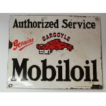 Automobilia: A Mobiloil enamel sign, early 20th Century