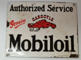 Automobilia: A Mobiloil enamel sign, early 20th Century