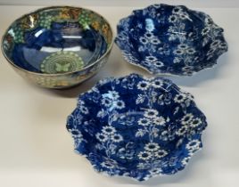 x2 James Kent Fenton dishes PLUS Blue and Green Maling Bowl