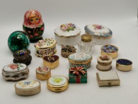 Porcelain and Enamel pill / trinket boxes