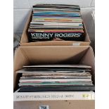 2 x boxes 12" LP records incl Kenny Rogers, Grease, Beatles Abbey Road etc