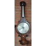 A rosewood with mother of pearl decoration wall barometer made by BONETTE SCARBOROUGH