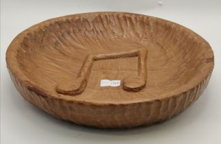 A Yorkshire oak 23cm bowl with musical note decora