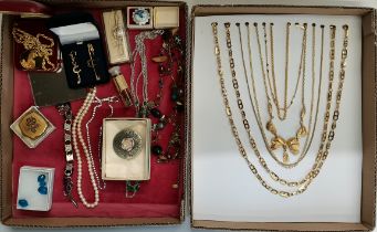 Two boxes of costume Jewellery