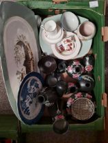 1 Box of Miscellaneous Ceramics to Include Shelley and Norwegian Fishing Plates