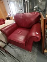 Red/ burgundy leather chair