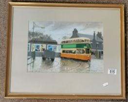 Framed Tram Picture signed Robert Kelsey '80