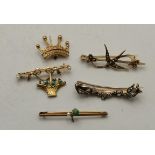 x5 vintage brooches