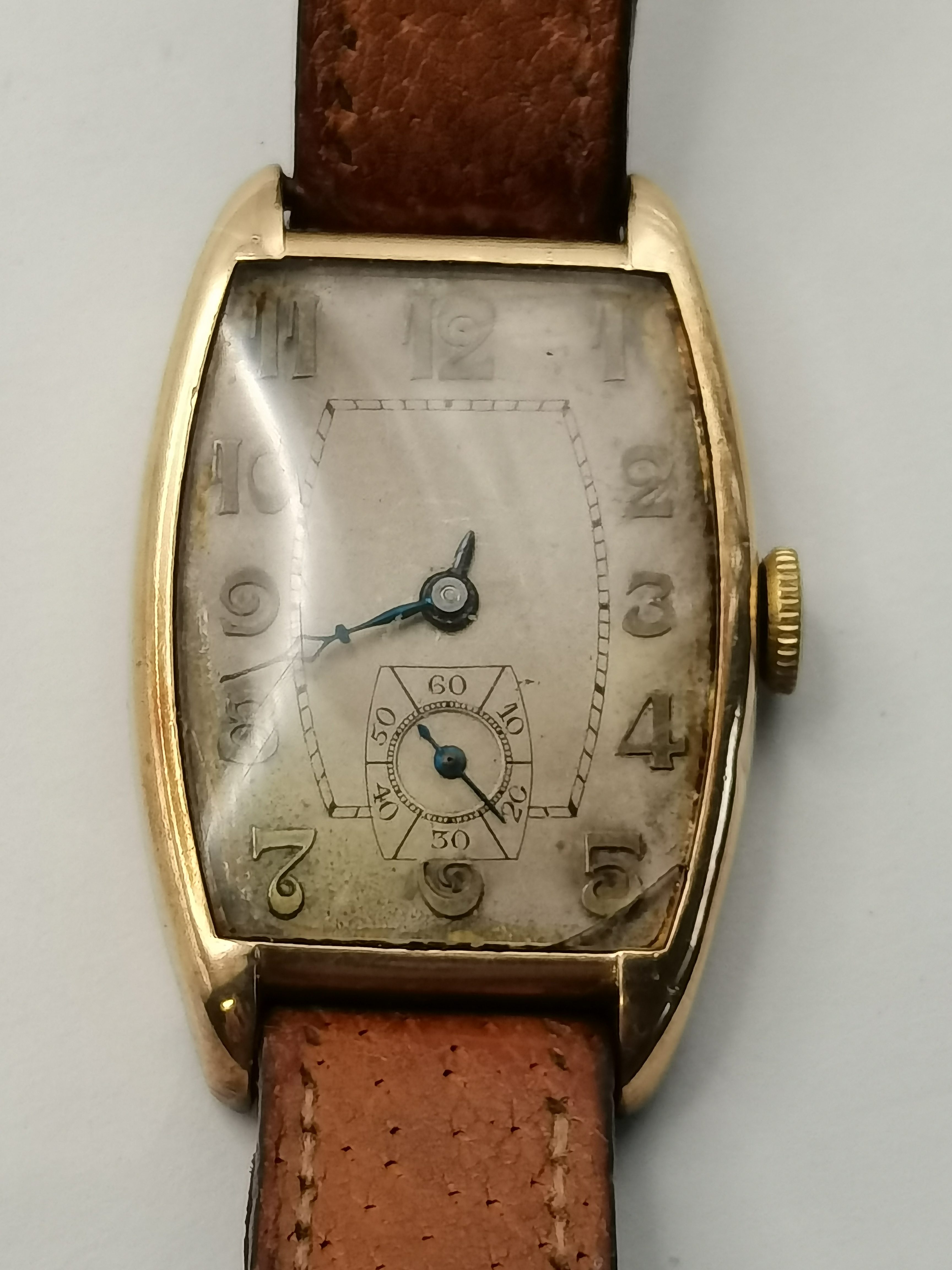 9ct Gold vintage Gents wrist Watch - Image 2 of 2