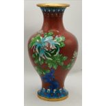 A cloisonné 20cm high vase in excellent condition