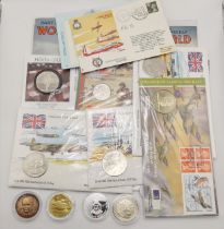 Military Coin Covers and First Day Covers, commemorative coins and magazines
