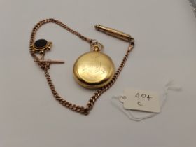18k gold pocket watch BRIGHT AND SON SCARBOROUGH 117g plus 9ct gold chain 35g