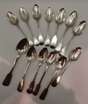 A group of assorted silver teaspoons, George IV and later
