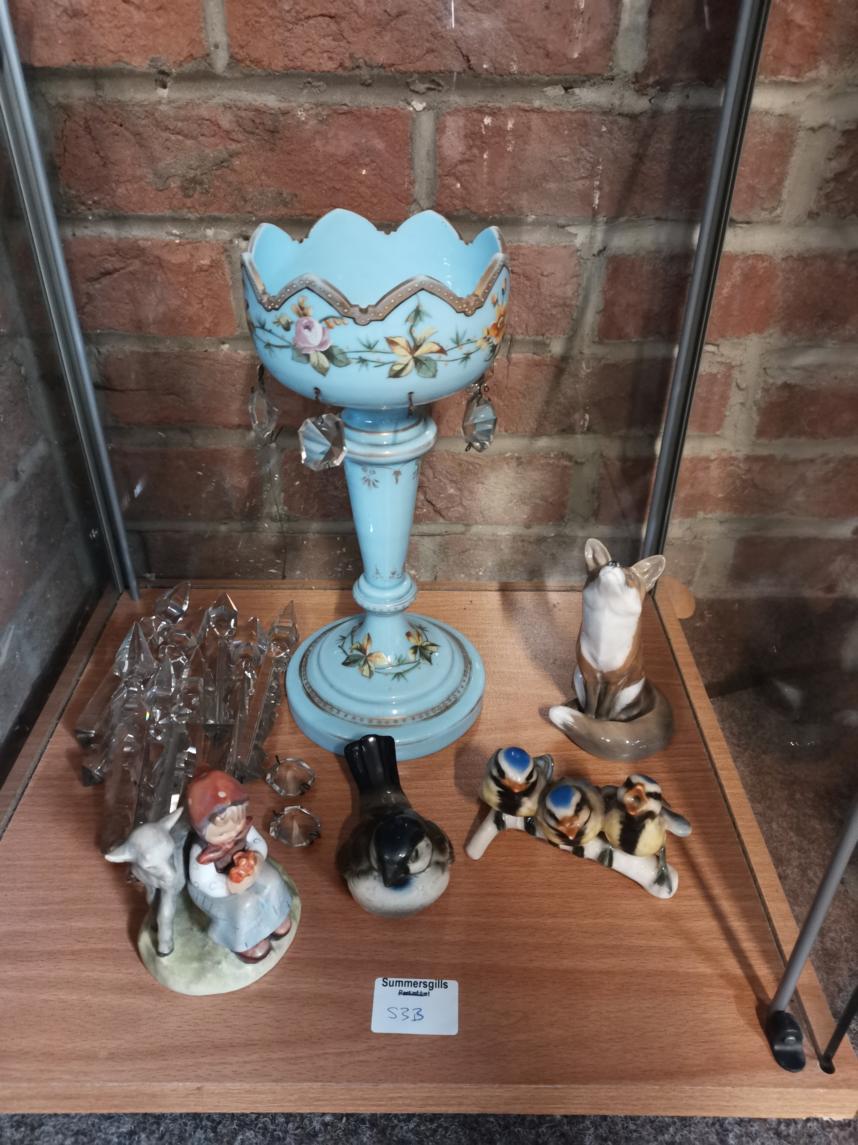 Copenhagen Fox, Lustre and x3 Goebel figurines